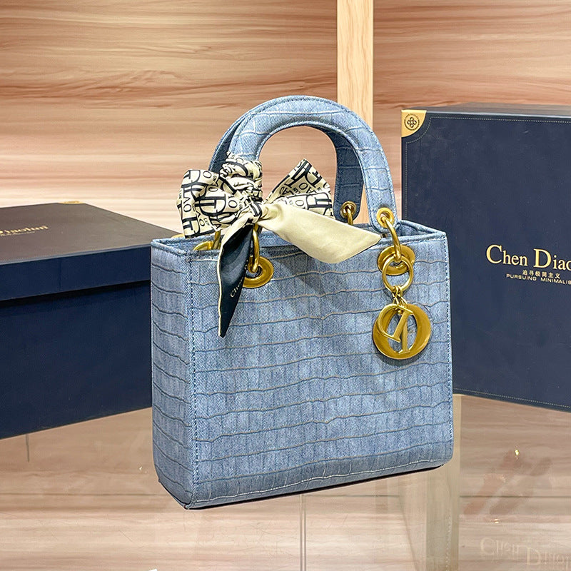 New Arrival Croc-Effect Lady-Inspired Bag for Women, A Versatile Shoulder Crossbody Top-Handle Handbag with Premium Light Luxury Fashionable Design