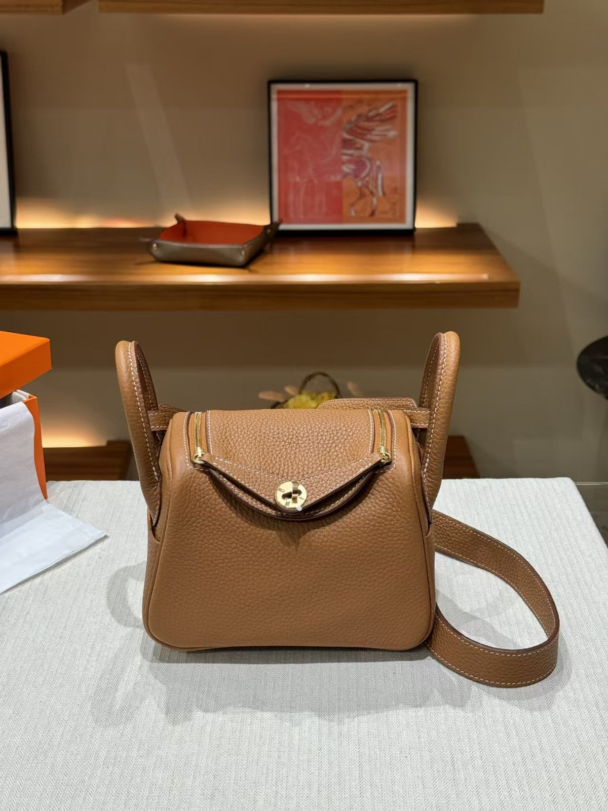 Women's Lindy-Style Cross-Body Shoulder Bag 19-26cm, Hermès-Inspired Top-Handle Handbag in Premium TC Full-Grain Cowhide Leather, Versatile Satchel for Work, Travel & Daily Use, New Arrival