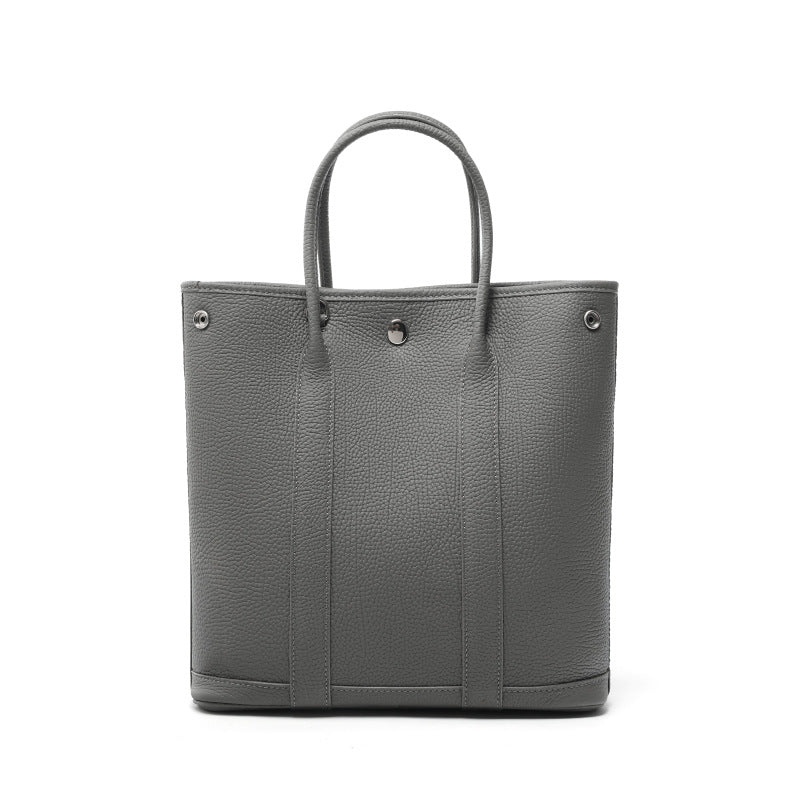 Genuine Top Layer Cowhide Garden Bag for Women, New Light Luxury Large Capacity Shoulder Top Handle Handbag, Premium Chic Purse for Ladies