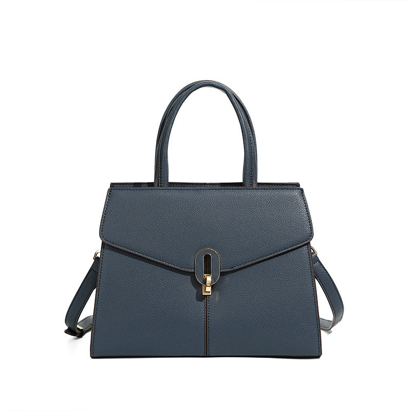 New Red Kelly-Style Light Luxury Bag, Genuine Leather Commute Top Handle Purse, Premium Fashionable Handbag for Women