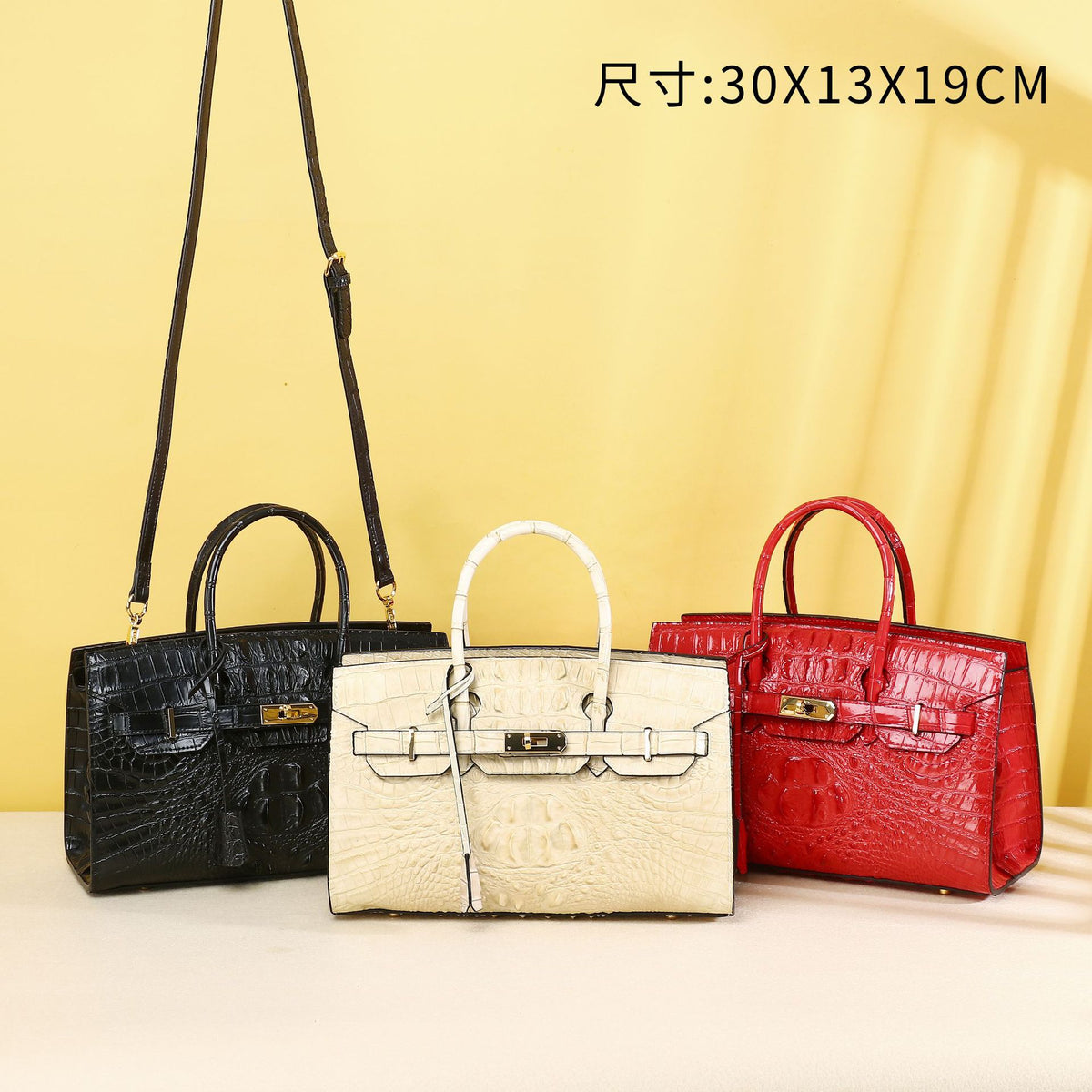 Elegant Croc-Embossed Birkin-Inspired Tote Bag for Women, Premium Large Capacity Top-Handle Shoulder Crossbody Handbag with Trendy Design, Versatile Everyday Purse