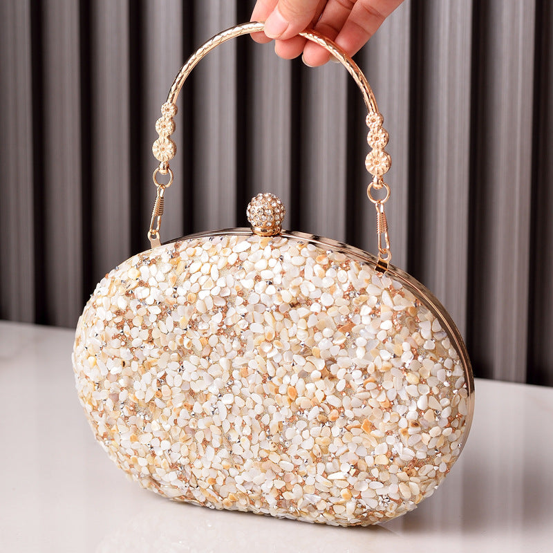 Dazzling Rhinestone-Embellished Round Evening Bag for Women, A Crystal-Studded Top-Handle Formal Dress Purse Perfect for Cheongsam Banquets & Special Occasions