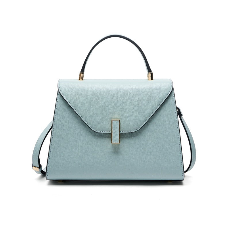 New Kelly-Style Niche Designer Bag in Genuine Leather, Large Capacity Shoulder Crossbody Top Handle Purse, Premium Fashionable Handbag for Women