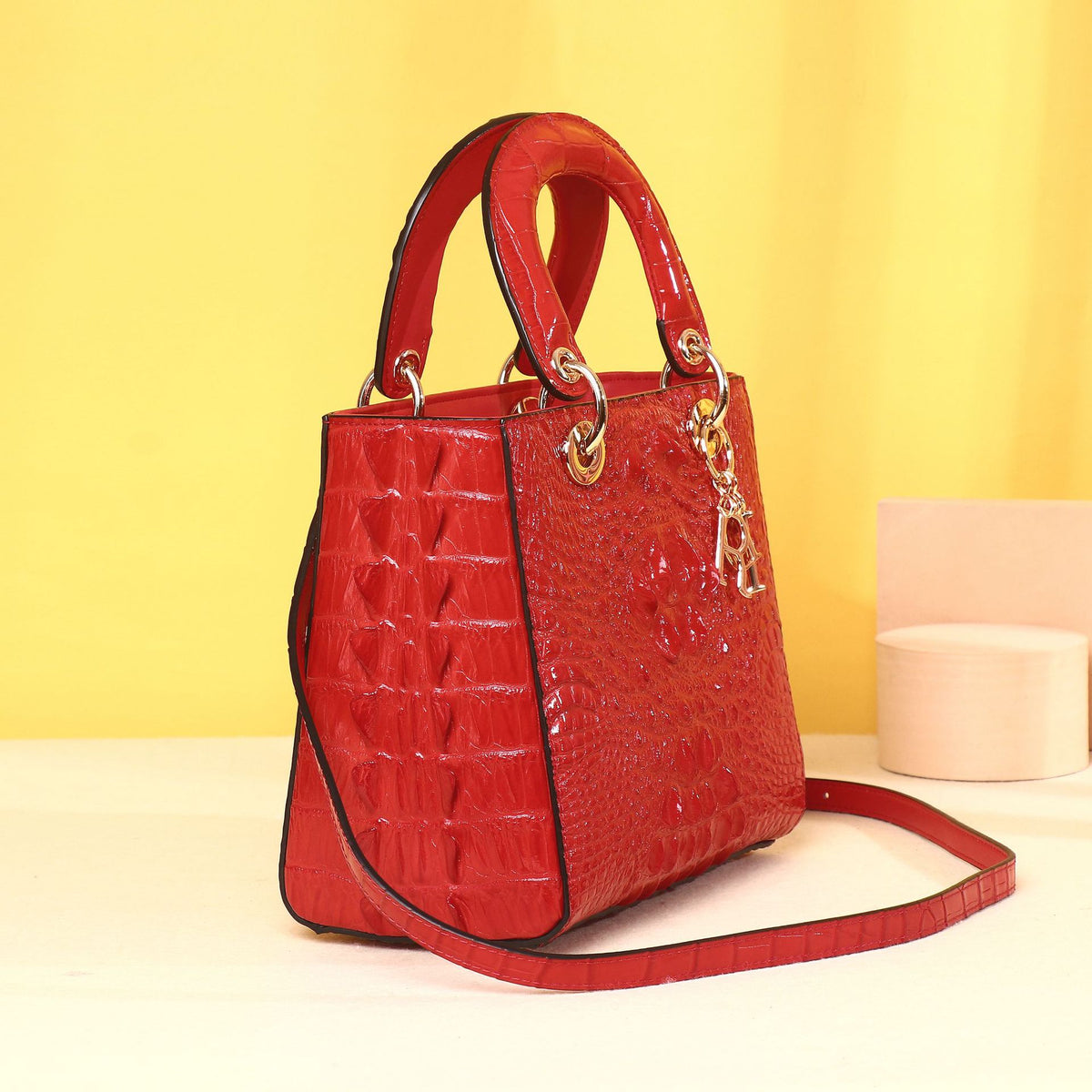 New Arrival Best-Selling Lady-Inspired Croc-Effect Bag for Women, A Premium Large Capacity Top-Handle Crossbody Shoulder Handbag with New Design