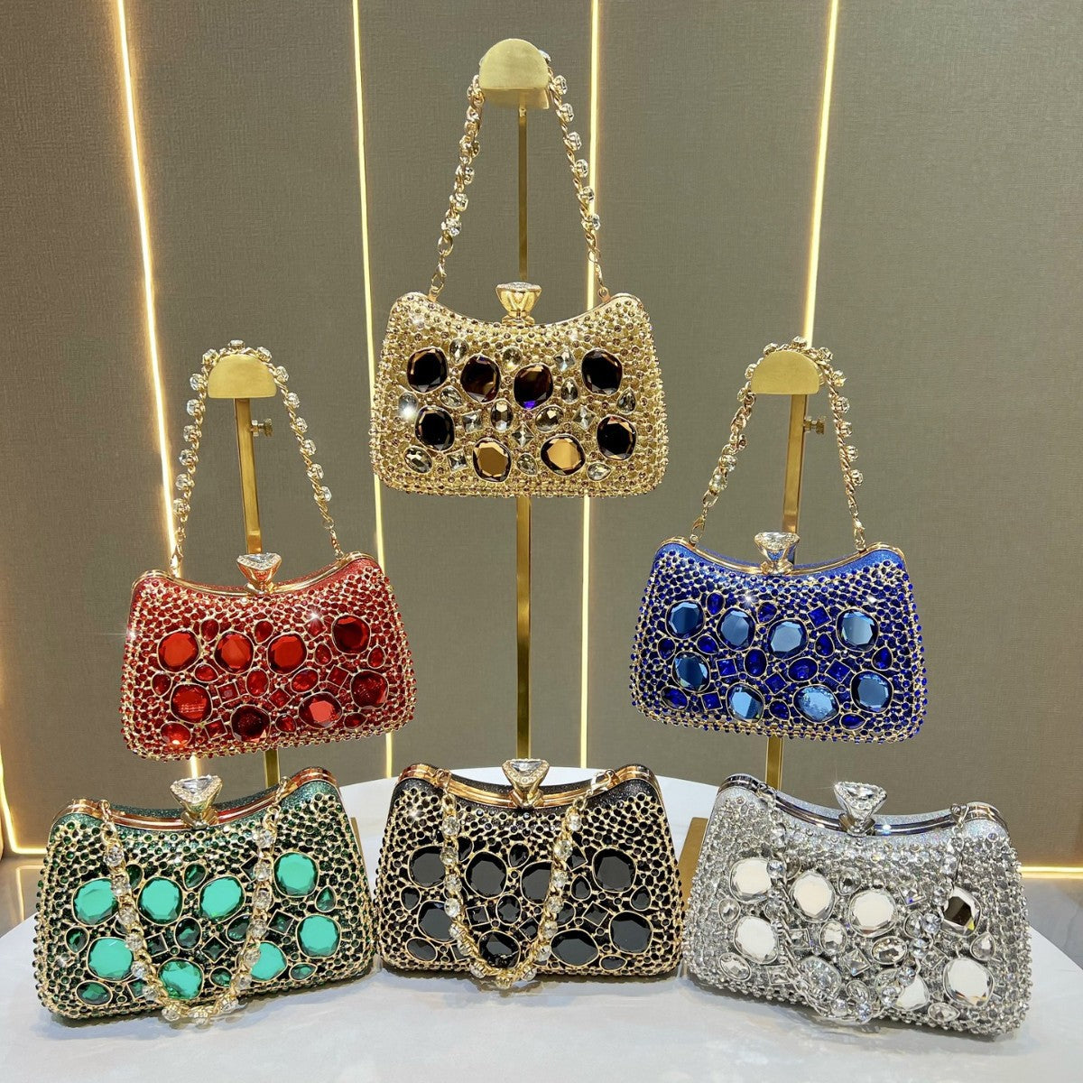 Chic Rhinestone Hollow-Out Evening Bag for Women, A Sparkly Chain Top-Handle Crossbody Shoulder Handbag Perfect for Banquets & Special Occasions