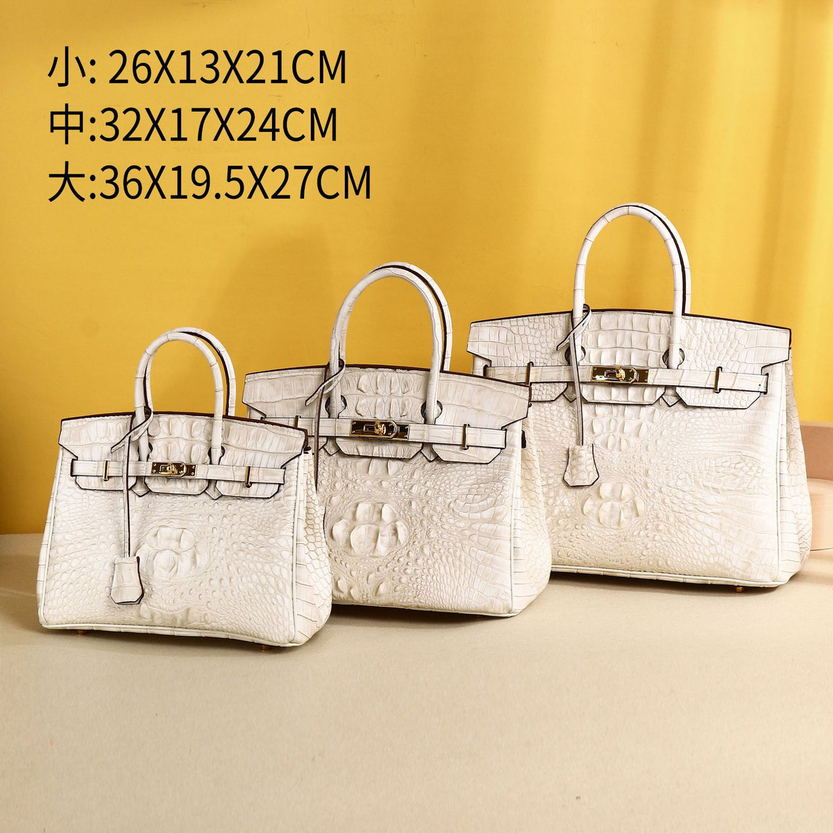 Elegant Croc-Embossed Birkin-Inspired Tote Bag for Women, Large Capacity Top-Handle Handbag with High-End Sophisticated Design, Versatile Purse for Banquets & Everyday Style