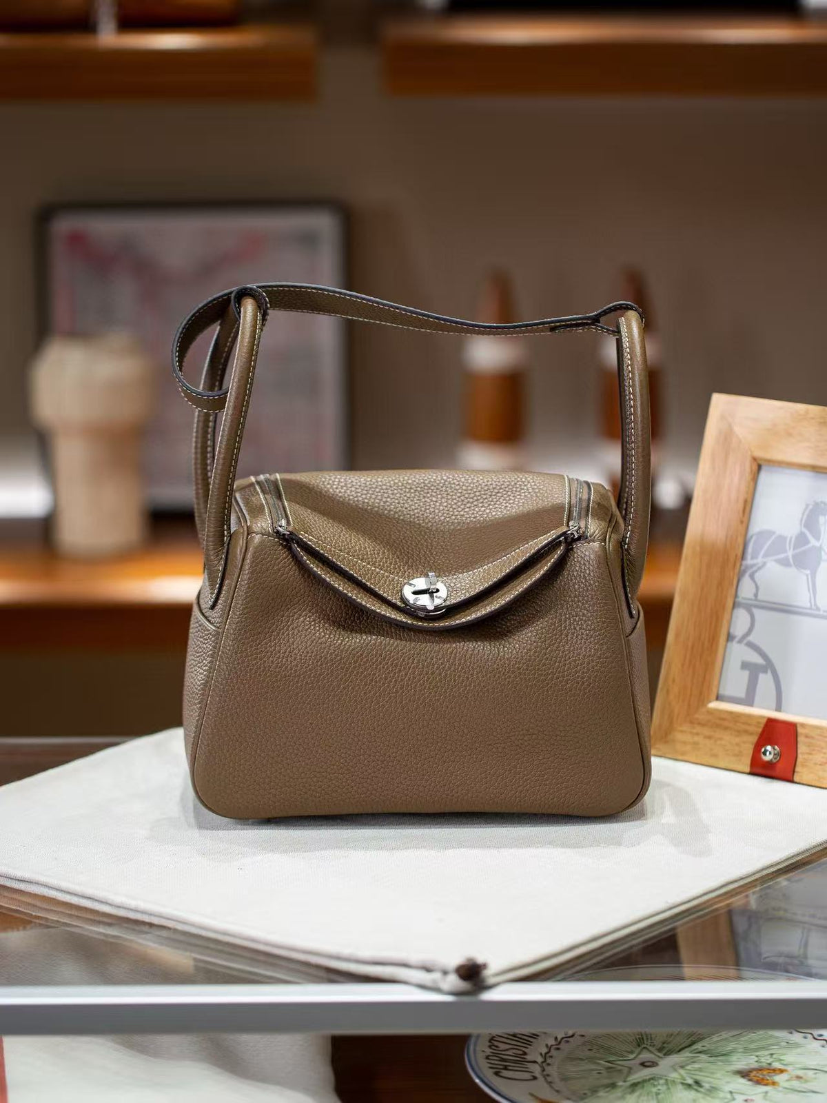 Genuine TC Calfskin Leather Lindy-Style Bag for Women, Peige Artisan Full Steel Hardware Shoulder Purse, Premium Leather Handbag in 19/26/30 Sizes for Ladies