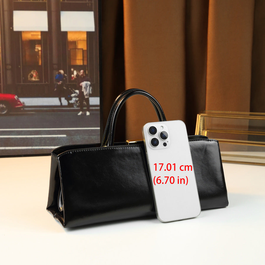 New Arrival Light Luxury Solid Color Square Clutch Bag for Women, A High-Texture Top-Handle Underarm Shoulder Handbag with Multi-Layer Design