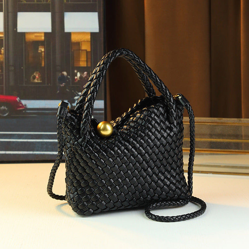 New Arrival Hand-Woven Basket Clutch for Women, A Light Luxury Top-Handle Shoulder Crossbody Bag with Premium Elegant Design, Perfect Everyday Purse