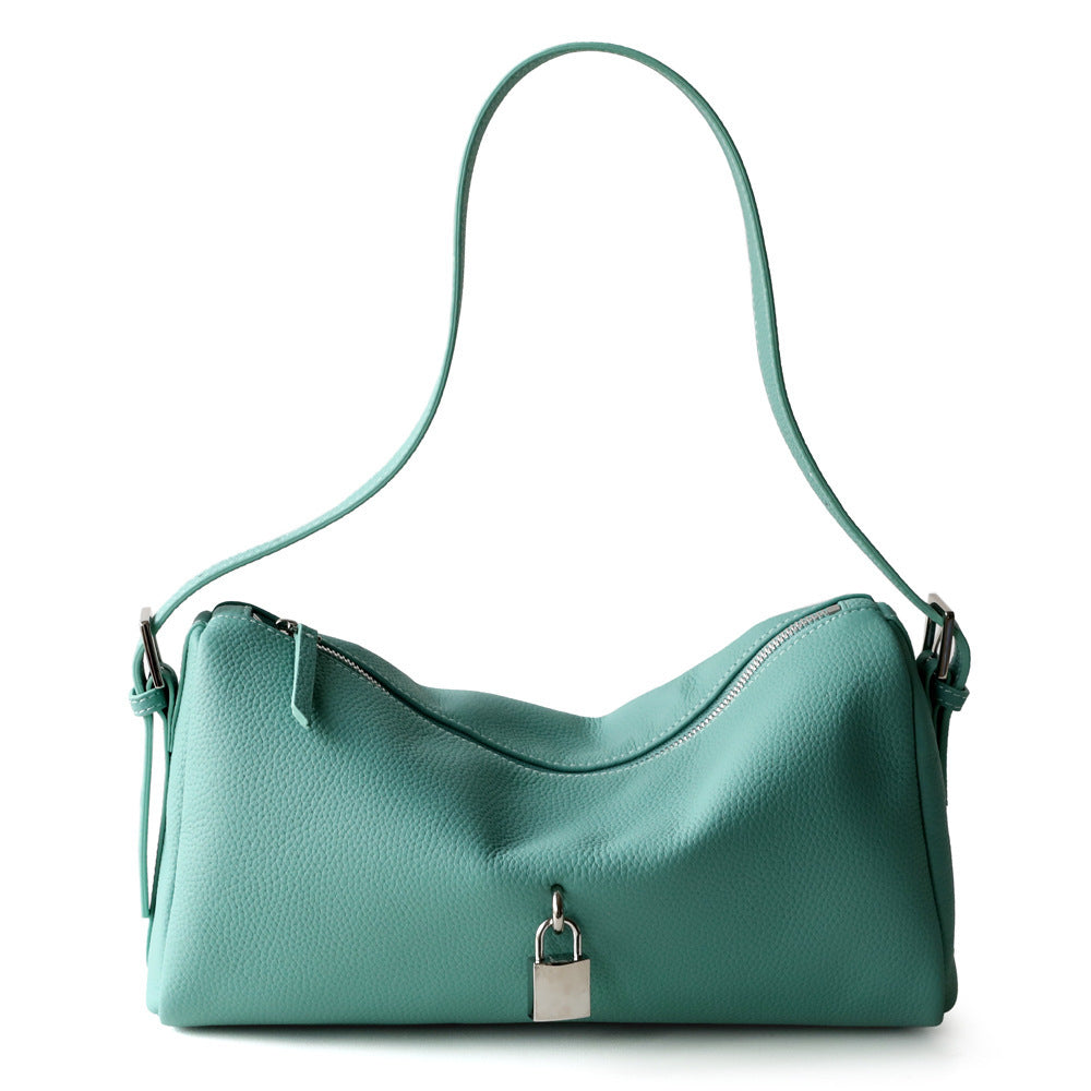 Soft Leather Pillow Box Bag for Women Minimalist Commuter Shoulder Crossbody Handbag, Niche Textured Purse with Versatile Everyday Style