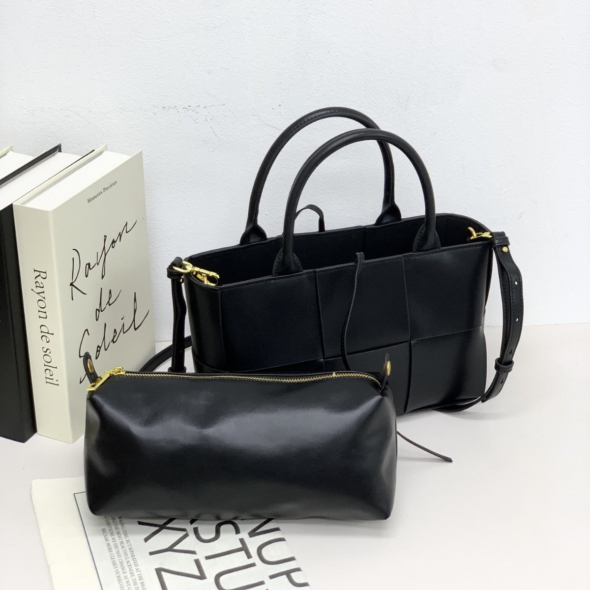 Genuine Leather Woven Large Capacity Tote Bag for Women, New Premium Shoulder Underarm Top Handle Purse, Fashionable Commute Handbag for Ladies