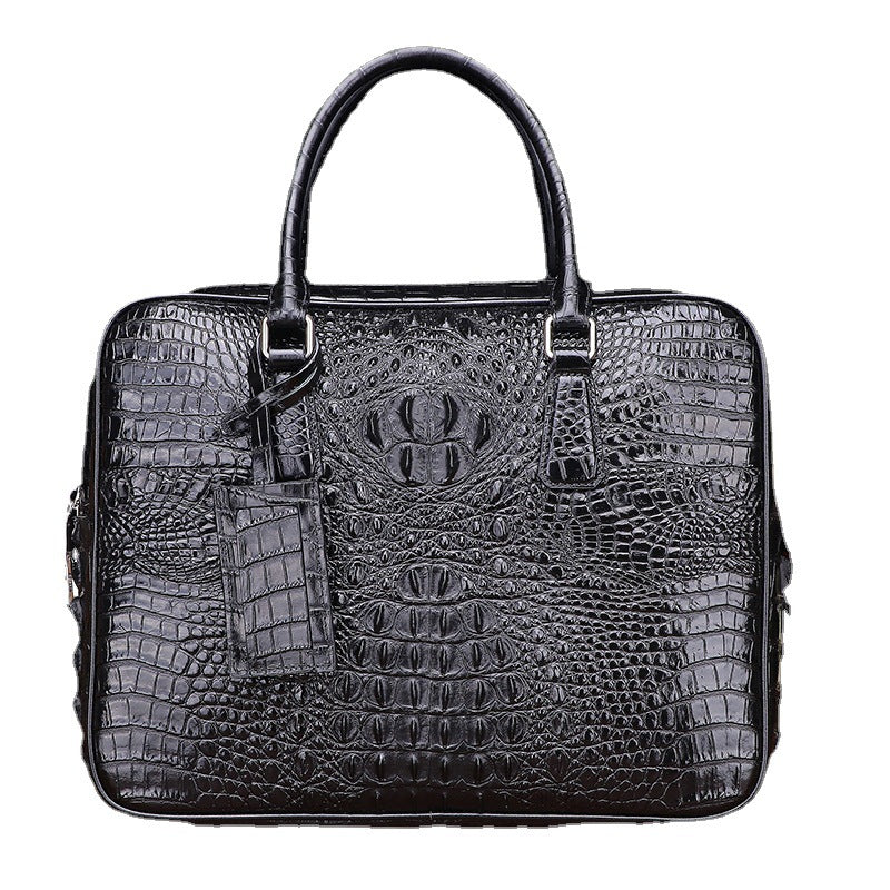 New Arrival Croc-Effect Business Briefcase for Men, A Fashionable Top-Handle Leather Bag with Versatile Commuter Design, Perfect for Work & Travel