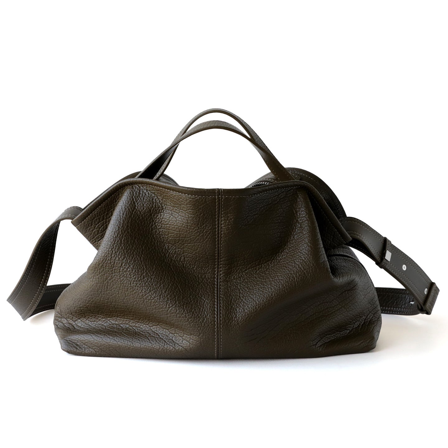 Elephant Grain Tote Bag for Women Top Layer Cowhide Slouchy Shoulder Crossbody Handbag, Versatile Pillow Purse with Premium Leather Texture