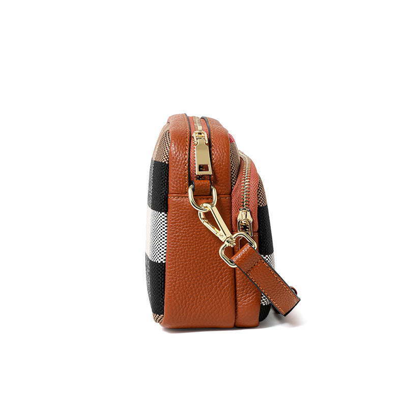 Genuine Leather Camera Crossbody Bag for Women, New Trendy Summer Shoulder Purse, Premium Versatile Small Square Handbag for Ladies