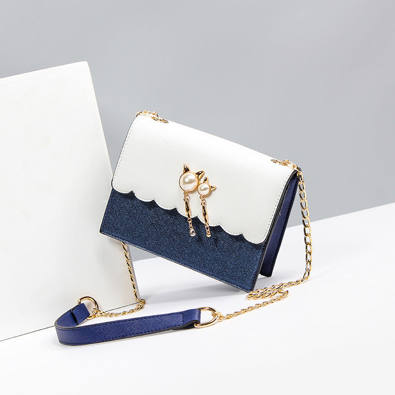 Genuine Leather Small Square Chain Crossbody Bag for Women, New Fashionable Versatile Shoulder Purse, Trendy Everyday Handbag for Ladies
