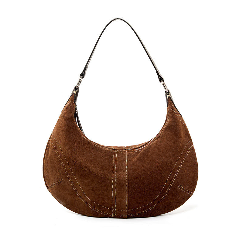 Premium Suede Dumpling Bag, Light Luxury Niche Crossbody Shoulder Underarm Purse, Top Handle Handbag for Women