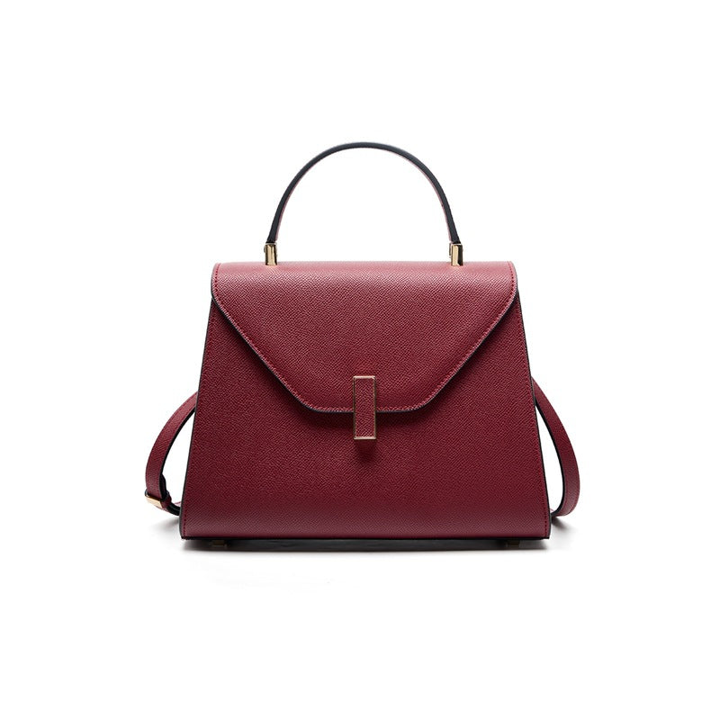 New Kelly-Style Niche Designer Bag in Genuine Leather, Large Capacity Shoulder Crossbody Top Handle Purse, Premium Fashionable Handbag for Women