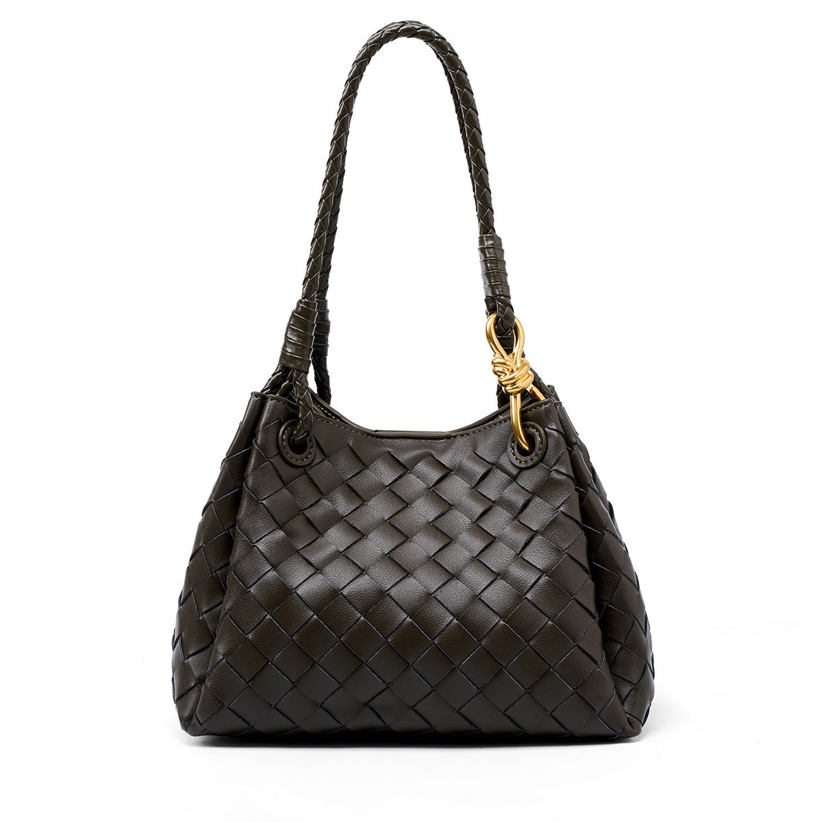Handwoven Cowhide Large Capacity Tote, Niche Underarm Shoulder Top Handle Bag, Casual Fashion Cross-Border Handbag for Women