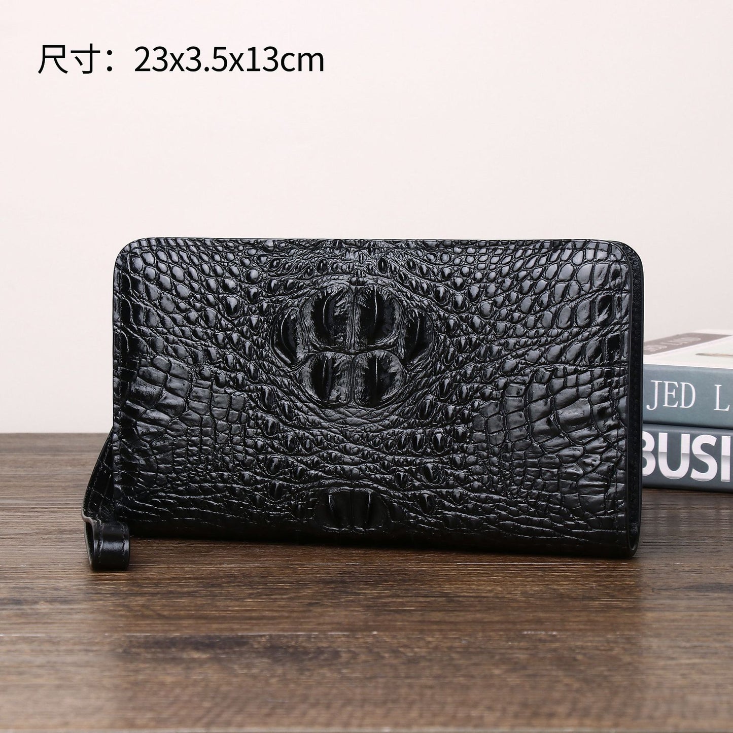 New Arrival Croc-Effect Large Clutch Bag for Men, A Multi-Compartment Business Hand Grab Wallet with Fashionable High-End Design