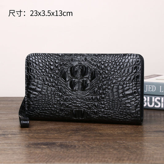New Arrival Croc-Effect Large Clutch Bag for Men, A Multi-Compartment Business Hand Grab Wallet with Fashionable High-End Design