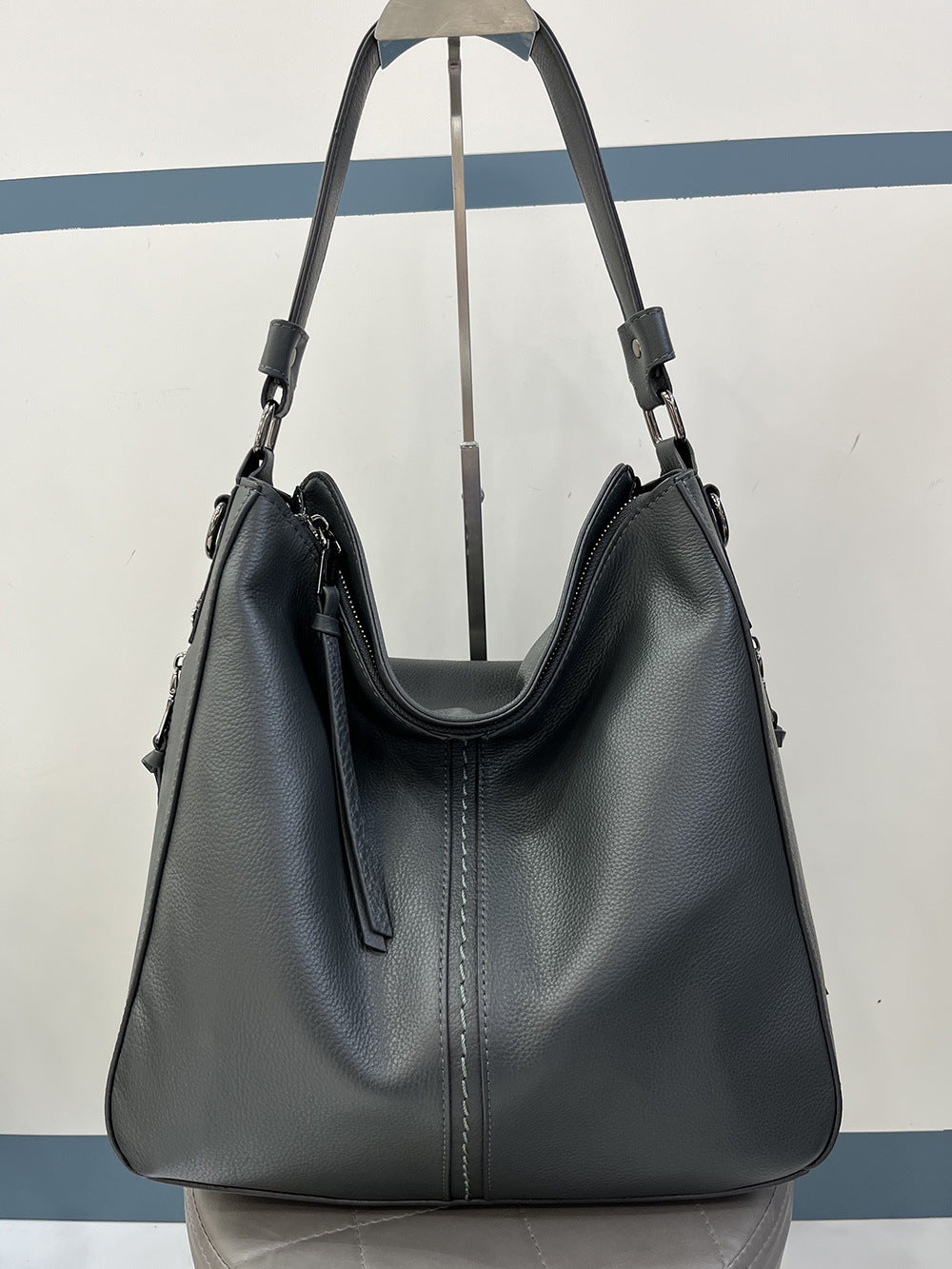 Genuine Top Layer Cowhide Large Shoulder Crossbody Top Handle Bag for Women, Versatile Everyday Handbag 1081 for Ladies