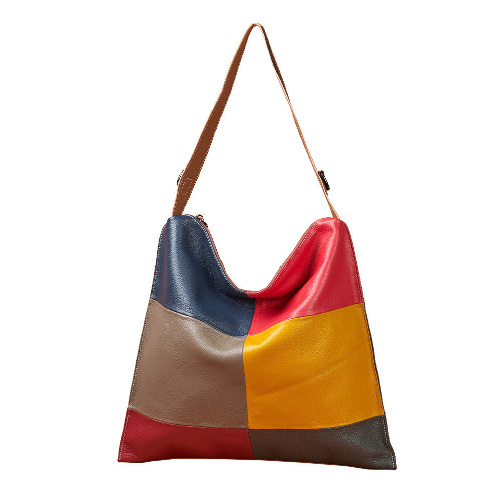 New European Vintage Hobo Bag in Top Layer Cowhide, Casual Shoulder Crossbody Purse, Stylish Handbag for Women