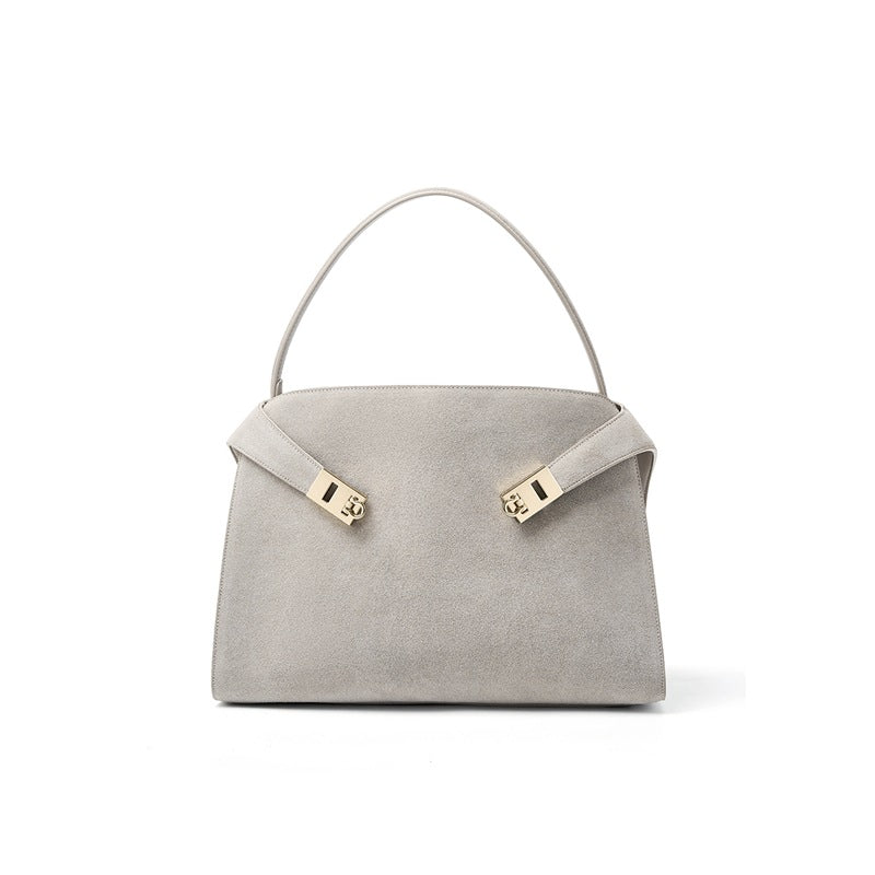 Genuine Top Layer Cowhide Large Capacity Tote Bag for Women, Fall Winter Vintage Style Underarm Shoulder Handbag, Premium Commute Everyday Bag for Ladies