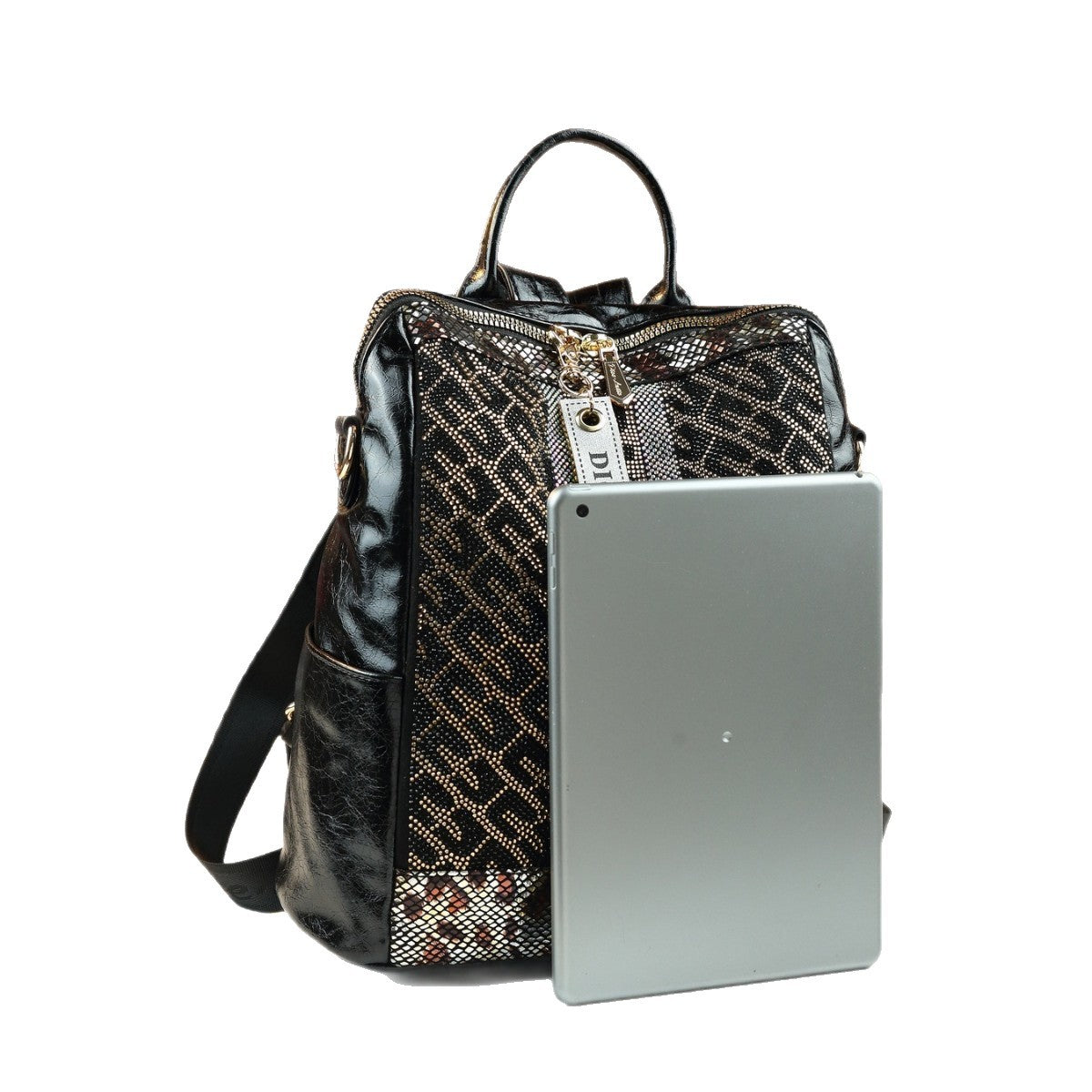 Rhinestone Embellished Square Tote Bag for Women Casual Backpack Shoulder Crossbody Purse, Sparkling Crystal Accents with Versatile Everyday Design
