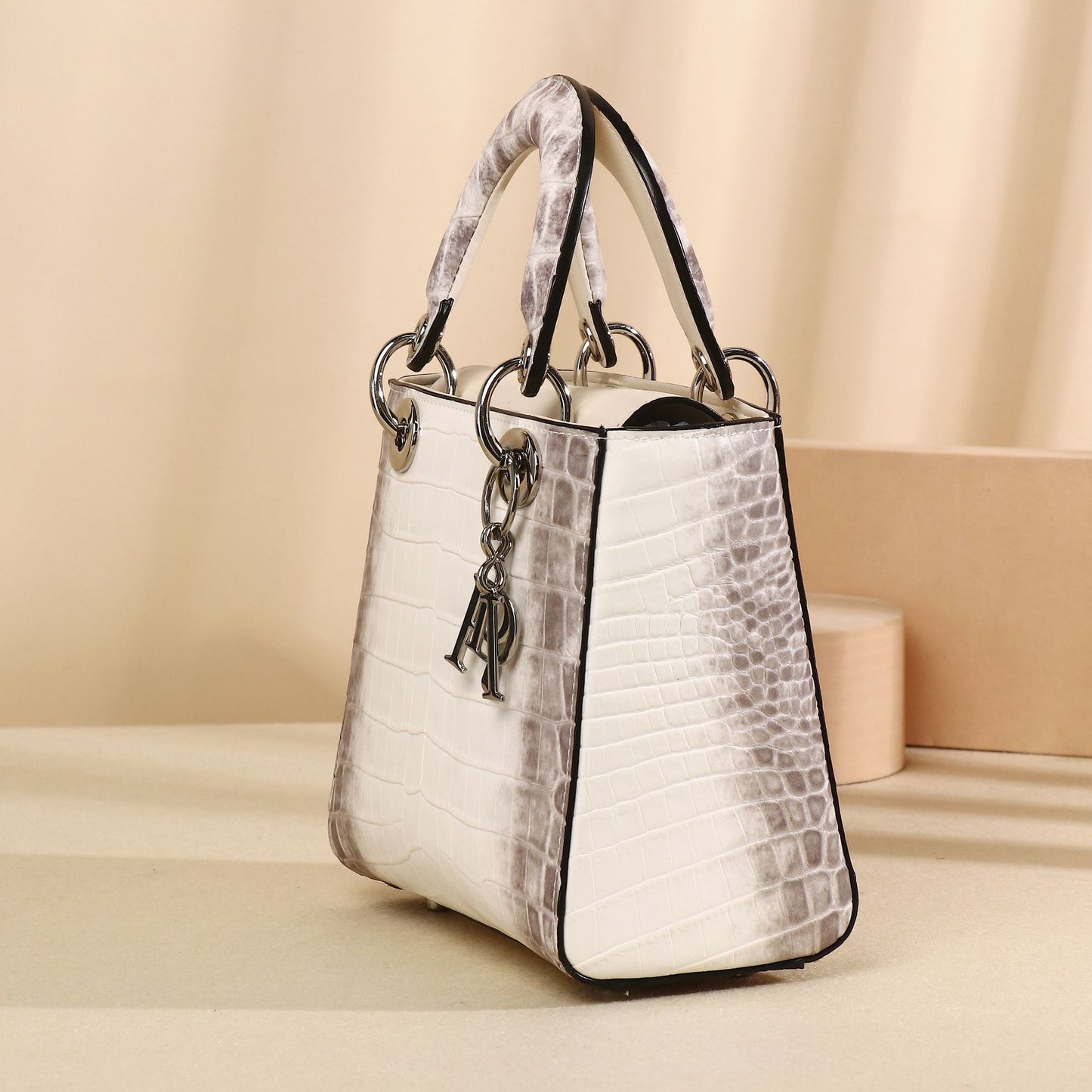 New Arrival Croc-Effect Lady-Inspired Bag for Women, A Light Luxury Top-Handle Crossbody Shoulder Handbag with High-End Fashionable Design