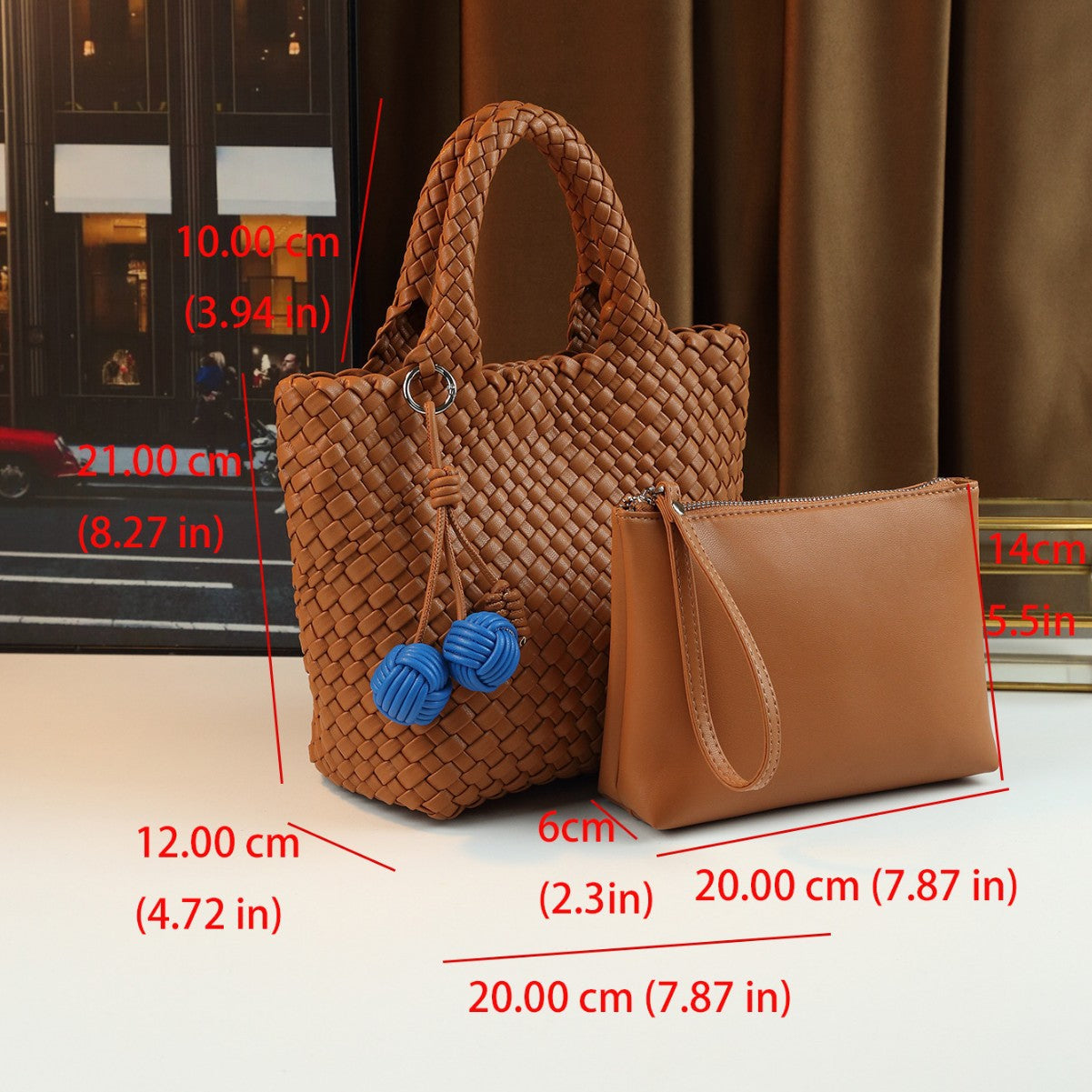 Handwoven Tote Bag for Women Fashion Shoulder Crossbody Handbag, Versatile Commuter Purse with Artisan Textured Design