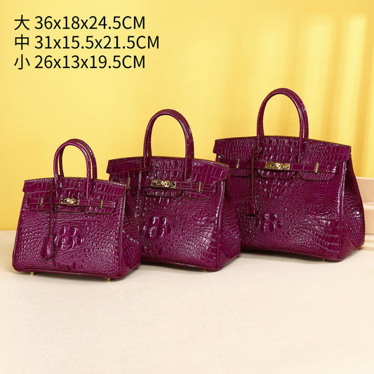 Chic Croc-Embossed Birkin-Inspired Tote Bag for Women, Everyday Versatile Top-Handle Handbag with Fashionable Design, Perfect Casual Purse for Daily Style