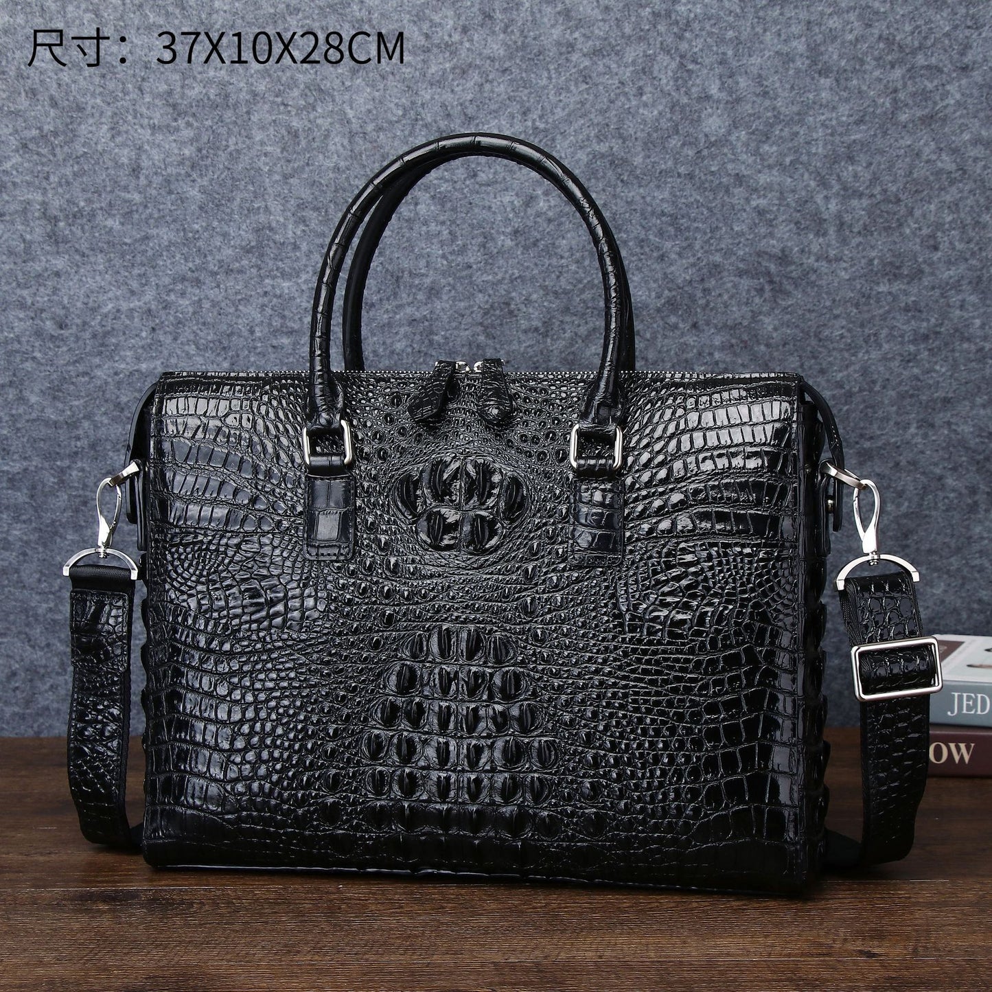 New Arrival Croc-Effect Business Briefcase for Men, A Large Capacity Document Laptop Shoulder Crossbody Bag with Professional Design, Perfect for Work & Travel