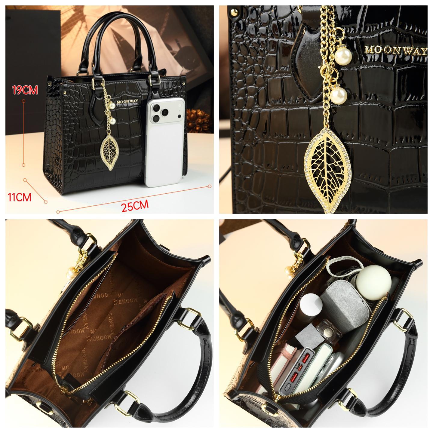 New Arrival Croc-Effect Genuine Leather Underarm Shoulder Bag for Women, A Versatile Crossbody Handbag with Premium Commuter Design & Sophisticated Style