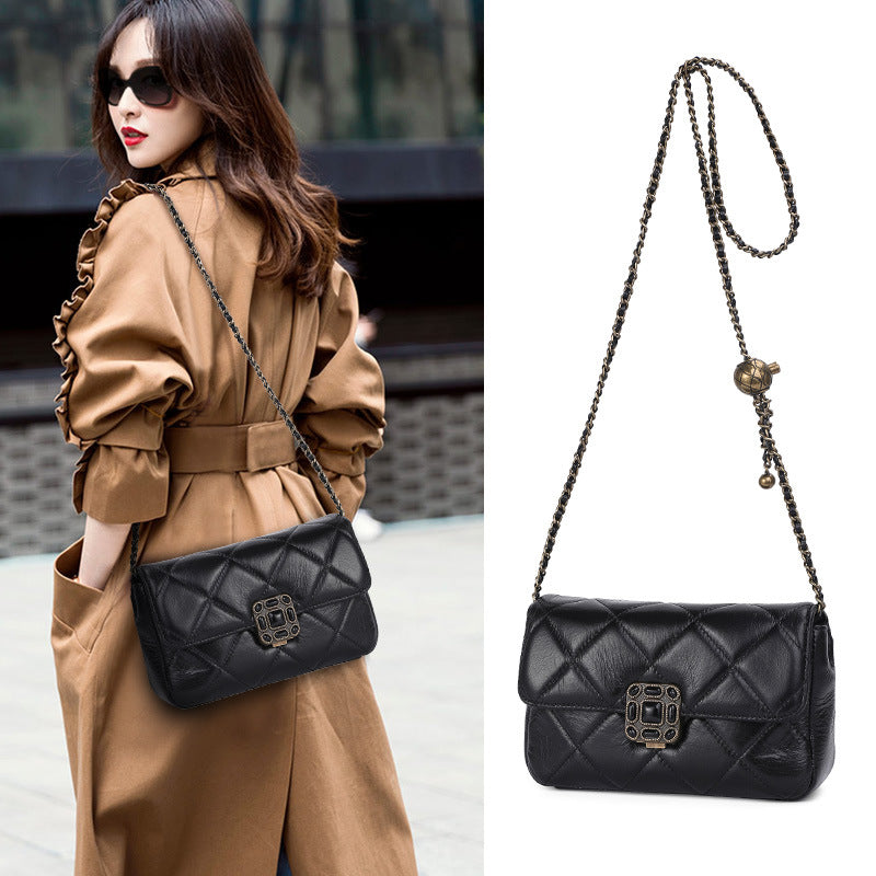 New Fall Winter Quilted Vintage Small Square Bag, Premium Shoulder Crossbody Purse, Versatile Chic Handbag for Women