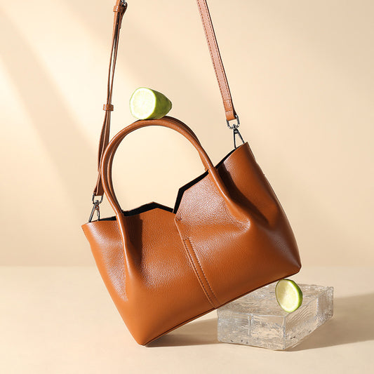 Top Layer Cowhide Tote Bag for Women Large Capacity Crossbody Shoulder Handbag, Premium Summer Purse with Niche Designer Appeal