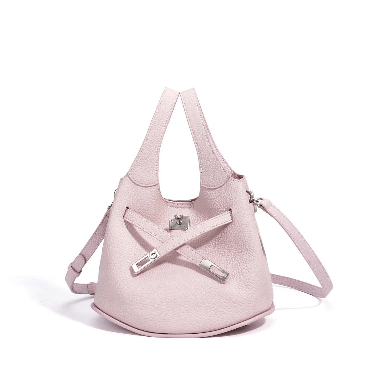 Spring Summer Premium Niche Cowhide Basket Bag, Crossbody Shoulder Top Handle Purse, Genuine Leather Bucket Handbag for Women