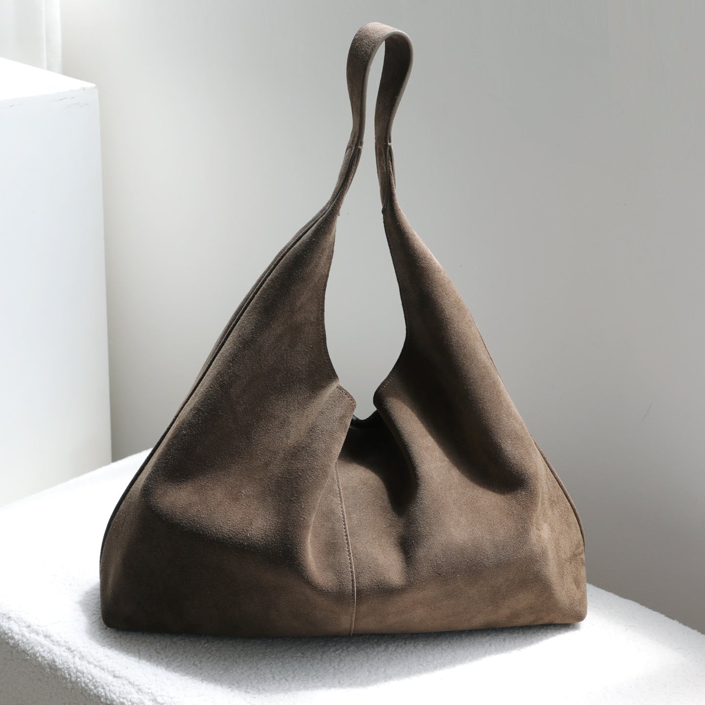 Suede and Top Layer Cowhide Tote Bag for Women Large Capacity Commuter Shoulder Handbag, Minimalist Relaxed Purse with Premium Texture