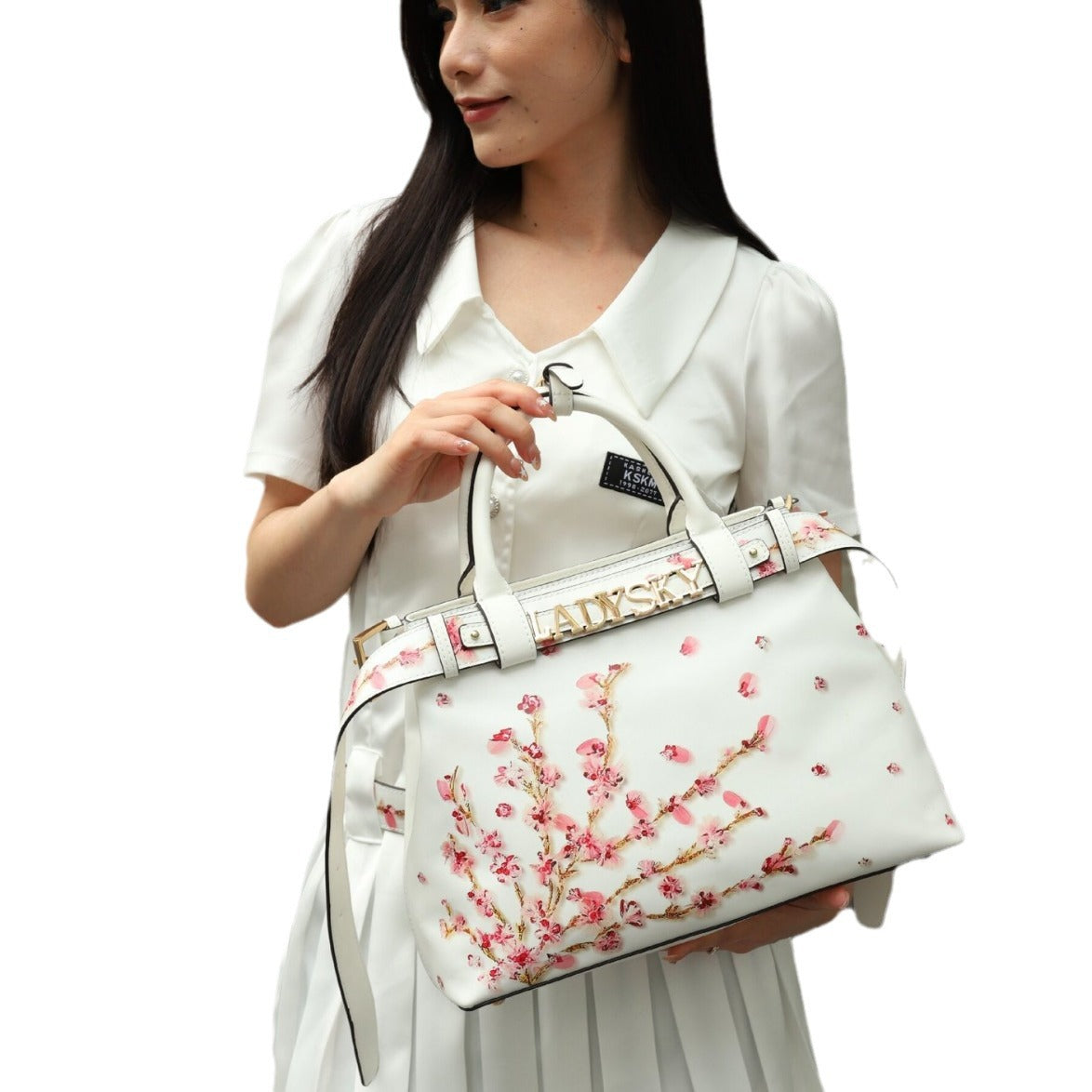 Genuine Leather Textured Tote Bag for Women, Casual Printed Top Handle Handbag, Versatile Ladies Tote Purse