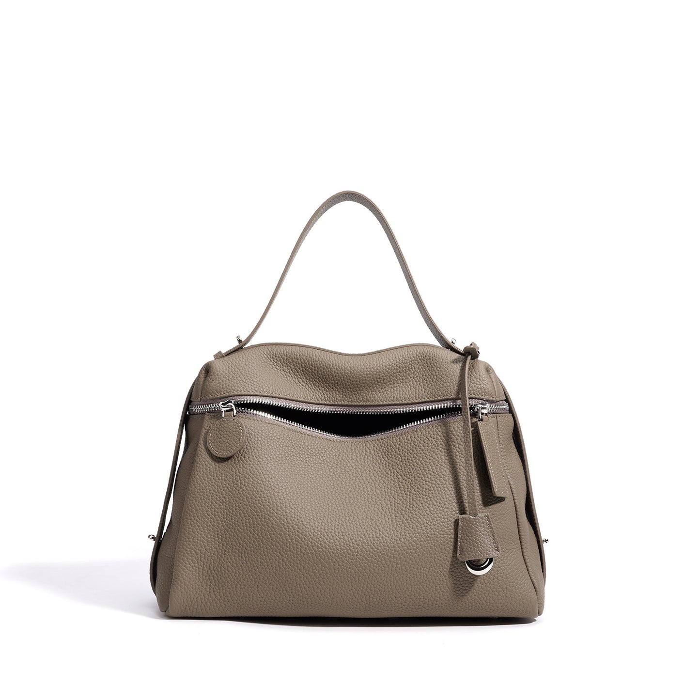 New Premium Top Layer Cowhide Leather Bag, Zipper Crossbody Shoulder Purse, Large Capacity Versatile Handbag for Women