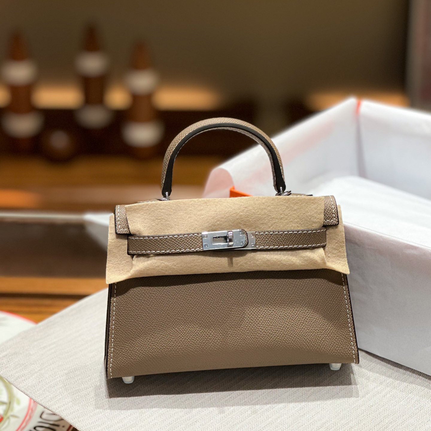 Genuine Leather Palm Pattern 2nd Gen Kelly-Style Handbag for Women, Gold & Silver Hardware Top Handle Shoulder Crossbody Purse, Fashionable Bag for Ladies