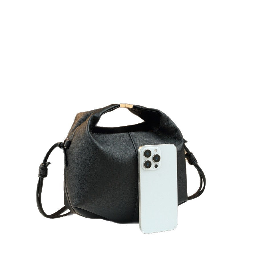 Pebble Grain Bento Bag for Women Minimalist Shoulder Crossbody Handbag, Niche Versatile Purse with Clean Solid Color Design