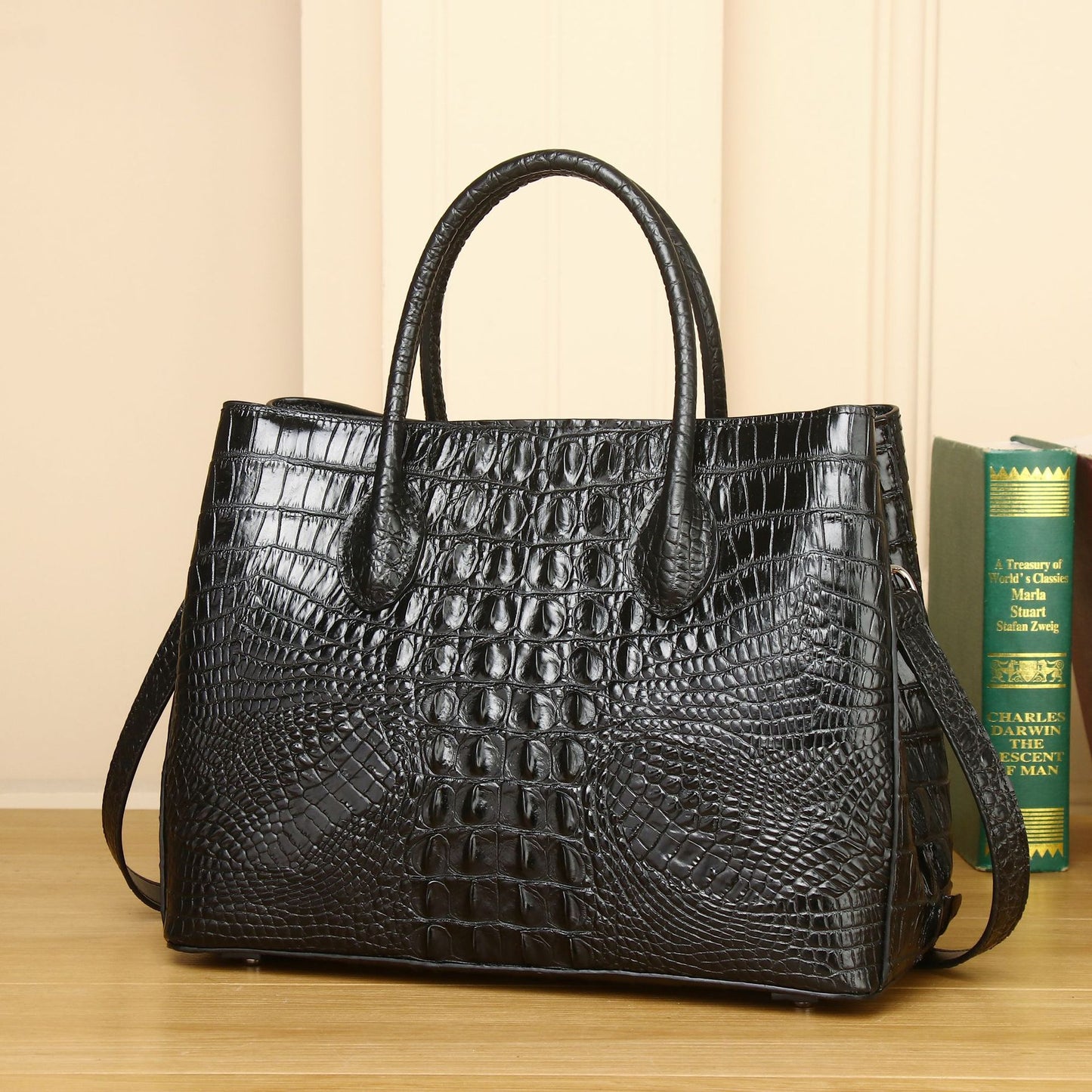 New Arrival Classic Croc-Effect Garden Tote Bag for Women, A High-End Large Capacity Shoulder Crossbody Top-Handle Handbag with Premium Design