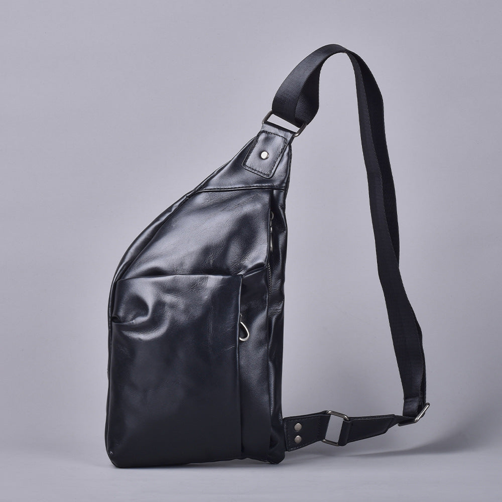 Premium Top-Layer Cowhide Leather Chest Bag for Men | Multi-Functional Shoulder Waist Pack with Durable Hardware | Versatile Hands-Free Cross-Body Bag for Daily Commute, Travel & Outdoor Adventures | Stylish & Practical Genuine Leather Accessory for
