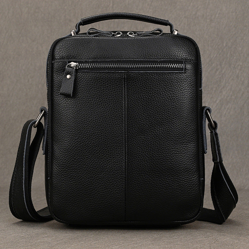 Genuine Leather Shoulder Crossbody Bag for Men, Top Handle iPad Pouch, Minimalist Fashionable Casual Bag for Men