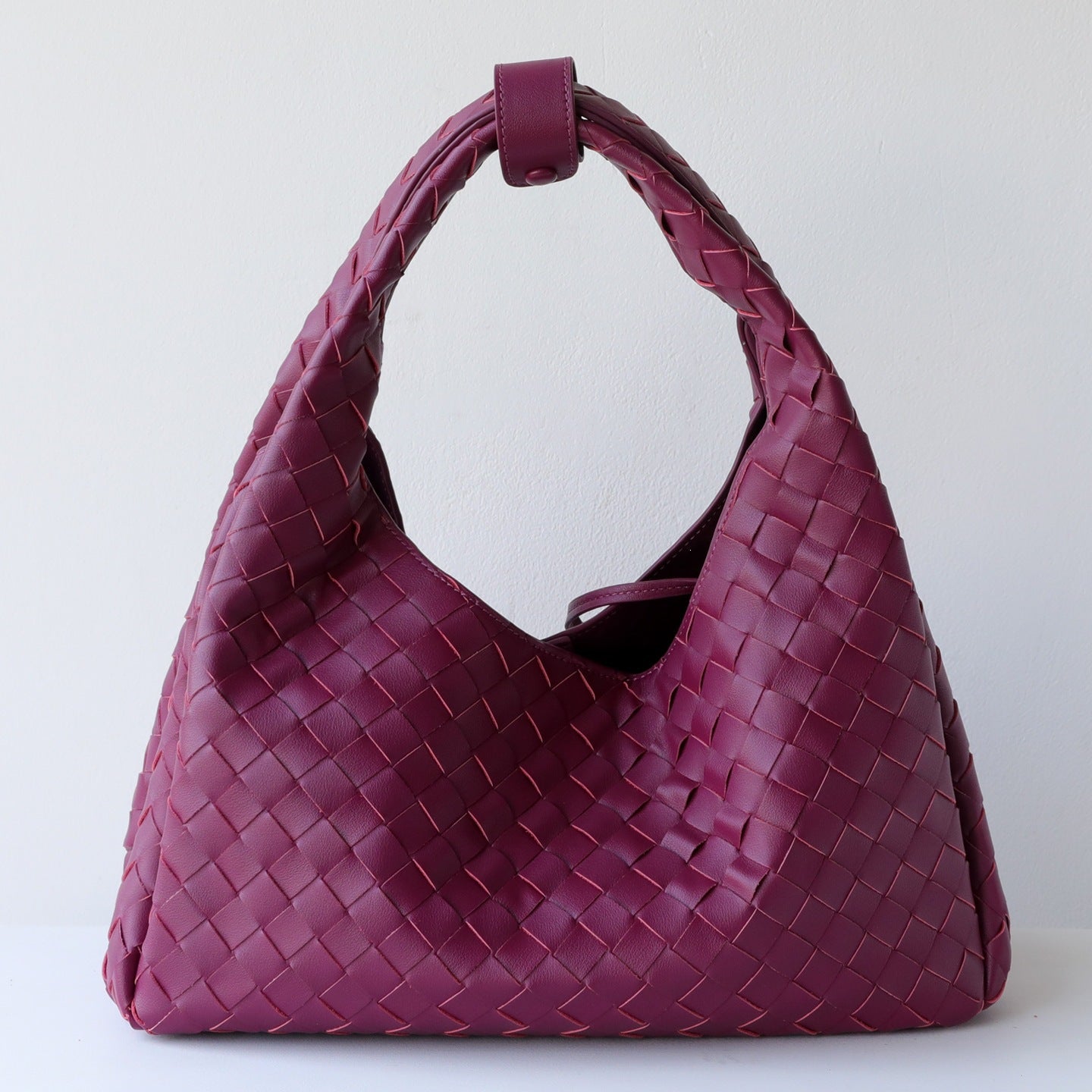 Handwoven Genuine Leather Underarm Tote Bag for Women Large Capacity Shoulder Handbag, Minimalist Commuter Purse with Artisan Texture