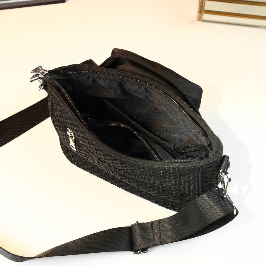 Vintage Biker Mesh Crossbody Bag for Women Niche Street Style Shoulder Handbag, Breathable Cool Purse with Edgy Design