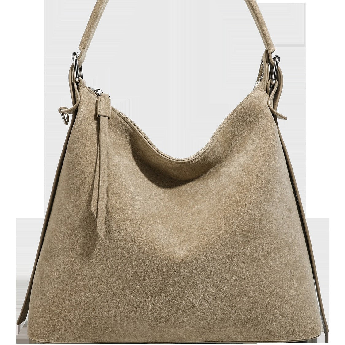 Genuine Suede Large Capacity Crossbody Tote Bag for Women, New Fall Winter Light Luxury Commute Shoulder Underarm Purse, Premium Casual Handbag for Ladies