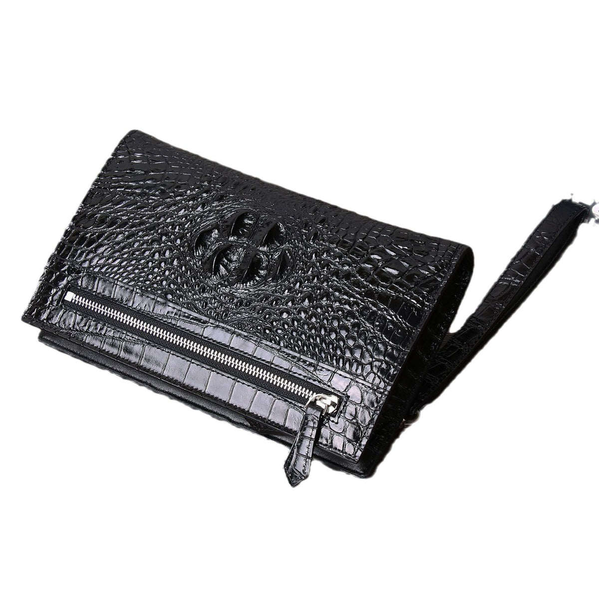 New Arrival Croc-Effect Large Multi-Functional Clutch for Men, A Spacious Business Handheld Bag with Underarm Carry & Document Organizer
