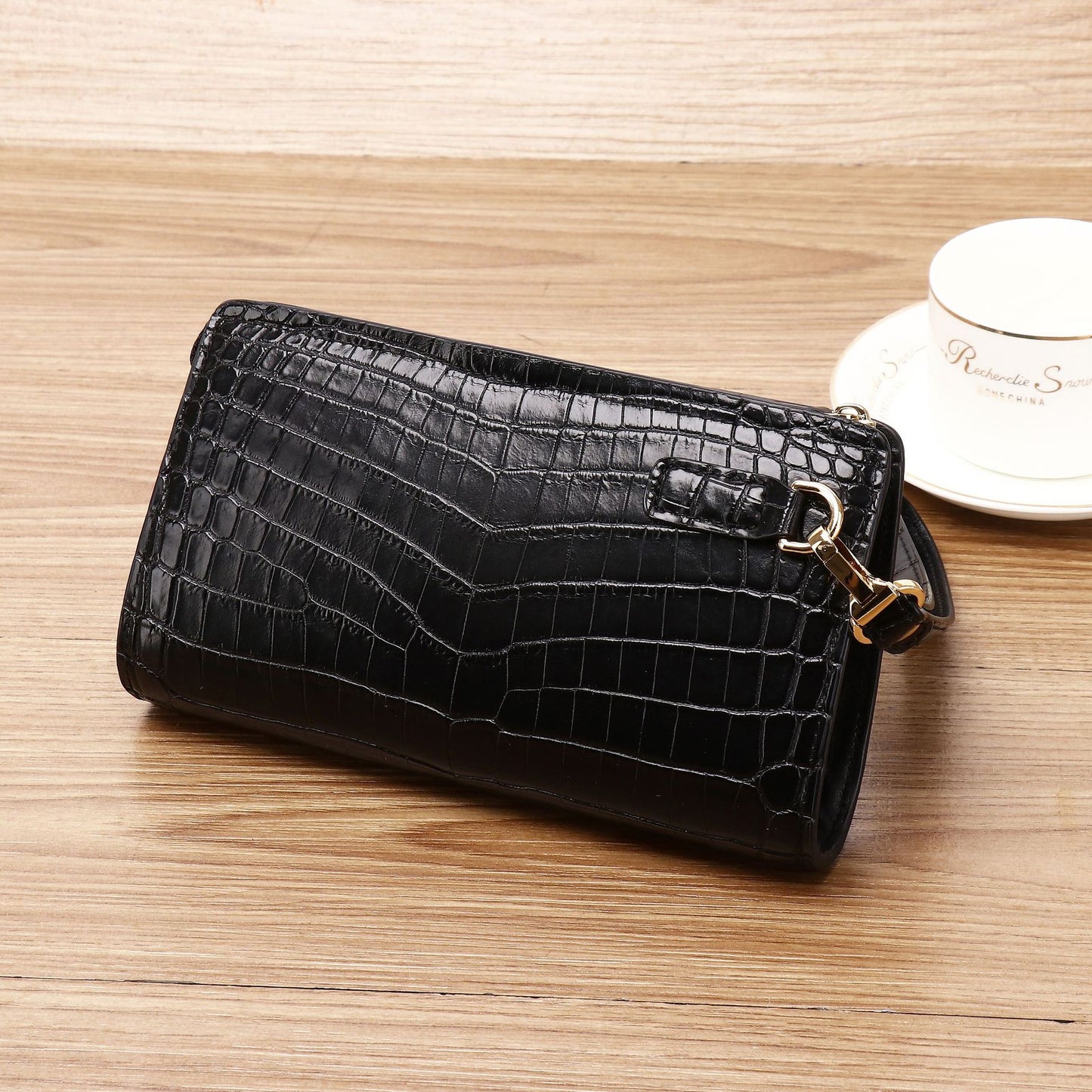 New Arrival Croc-Effect Long Clutch Wallet for Men, A Large Capacity Handheld Bag with Multiple Card Slots & Phone Pouch, Multi-Functional Design