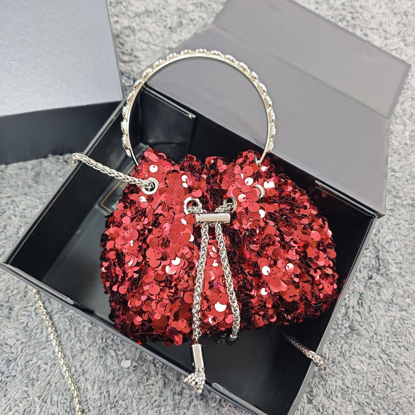 New Tassel Evening Bag for Women, Soft Sequin Shoulder Crossbody Purse, Light Luxury Sparkly Handbag for Parties & Events